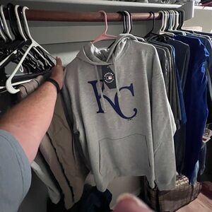 Fanatics Gray Hoodie with Blue KC Logo
